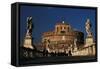 Italy. Rome. Saint Angelo Bridge and Hadrian's Mausoleum-null-Framed Stretched Canvas