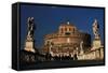 Italy. Rome. Saint Angelo Bridge and Hadrian's Mausoleum-null-Framed Stretched Canvas