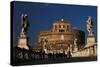 Italy. Rome. Saint Angelo Bridge and Hadrian's Mausoleum-null-Stretched Canvas