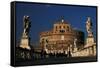 Italy. Rome. Saint Angelo Bridge and Hadrian's Mausoleum-null-Framed Stretched Canvas