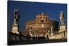 Italy. Rome. Saint Angelo Bridge and Hadrian's Mausoleum-null-Stretched Canvas