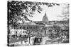 Italy, Rome. St Peter's dome from Viale della Trinita dei Monti.-Alison Jones-Stretched Canvas