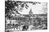 Italy, Rome. St Peter's dome from Viale della Trinita dei Monti.-Alison Jones-Stretched Canvas