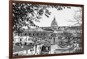 Italy, Rome. St Peter's dome from Viale della Trinita dei Monti.-Alison Jones-Framed Photographic Print