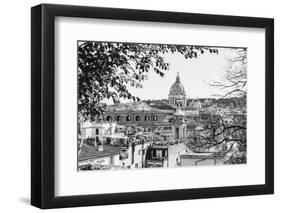 Italy, Rome. St Peter's dome from Viale della Trinita dei Monti.-Alison Jones-Framed Photographic Print