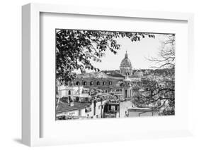 Italy, Rome. St Peter's dome from Viale della Trinita dei Monti.-Alison Jones-Framed Photographic Print