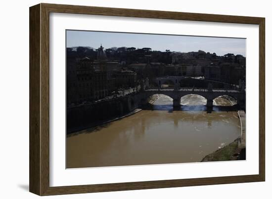 Italy. Rome. Tiber River from Castel Sant'Angelo-null-Framed Giclee Print