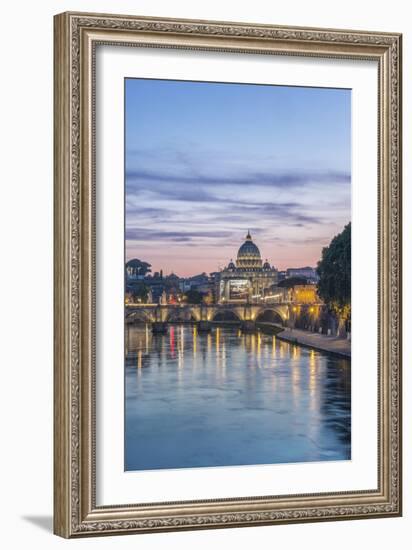 Italy, Rome, Tiber River Sunset-Rob Tilley-Framed Photographic Print