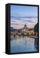 Italy, Rome, Tiber River Sunset-Rob Tilley-Framed Stretched Canvas