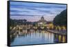 Italy, Rome, Tiber River Sunset-Rob Tilley-Framed Stretched Canvas