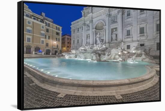 Italy, Rome, Trevi Fountain at dawn-Rob Tilley-Framed Stretched Canvas