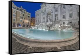 Italy, Rome, Trevi Fountain at dawn-Rob Tilley-Framed Stretched Canvas