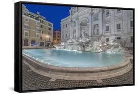 Italy, Rome, Trevi Fountain at dawn-Rob Tilley-Framed Stretched Canvas