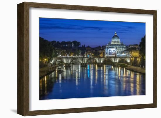 Italy, Rome, Twilight Tiber River-Rob Tilley-Framed Photographic Print