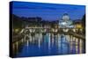 Italy, Rome, Twilight Tiber River-Rob Tilley-Stretched Canvas