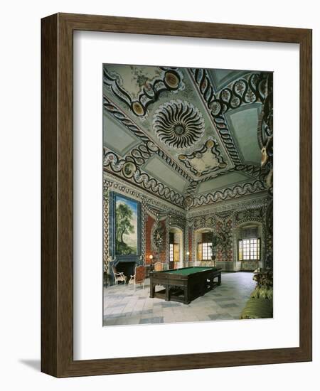 Italy, Royal Sarre Castle, Recreation Hall Decorated with Frescoes-null-Framed Giclee Print