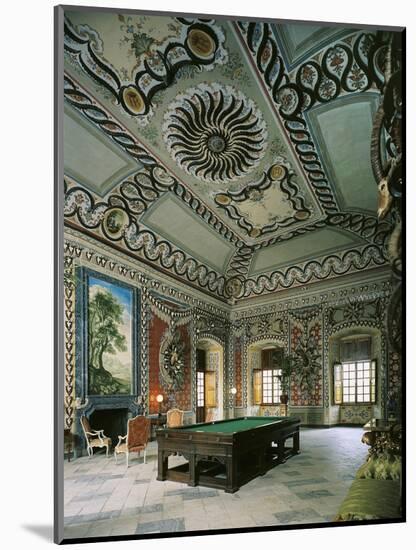 Italy, Royal Sarre Castle, Recreation Hall Decorated with Frescoes-null-Mounted Giclee Print