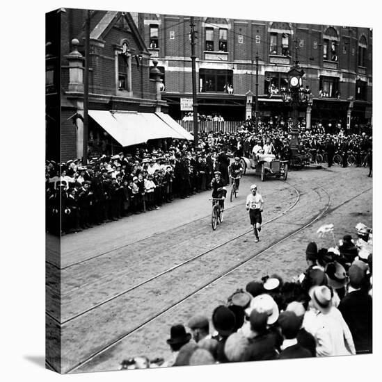 Italy's Dorando Pietri in Action During the Marathon Race at the 1908 Olympic Games-null-Stretched Canvas