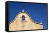 Italy, Sardinia, Gavoi. the Bell and Cross of an Old Church, Backed by a Blue Sky-Alida Latham-Framed Stretched Canvas