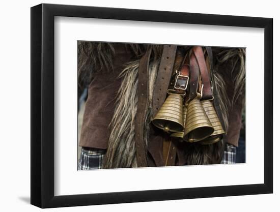 Italy, Sardinia, Mamoiada. Close-Up of the Metal Bells on a Traditional Pagan Mamuthone Costume-Alida Latham-Framed Photographic Print