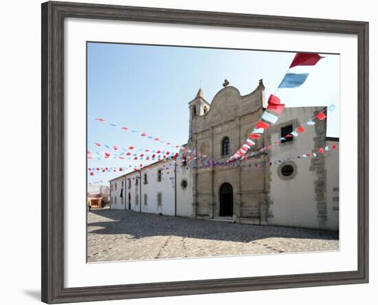 Italy, Sardinia, Pozzomaggiore, Chiesa Madonna Della Salute, Pendant Garlands-Brigitte Protzel-Framed Photographic Print