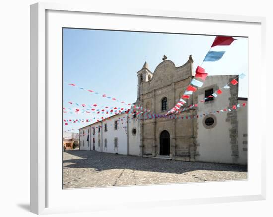 Italy, Sardinia, Pozzomaggiore, Chiesa Madonna Della Salute, Pendant Garlands-Brigitte Protzel-Framed Photographic Print