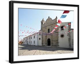 Italy, Sardinia, Pozzomaggiore, Chiesa Madonna Della Salute, Pendant Garlands-Brigitte Protzel-Framed Photographic Print