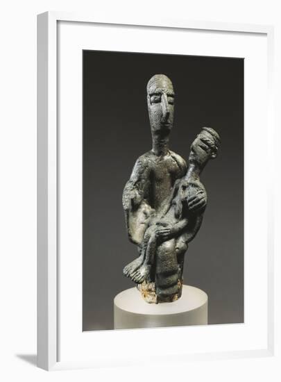 Italy, Sardinia Region, Bronze Statuette known as Mother with Child, from Urzulei-null-Framed Giclee Print