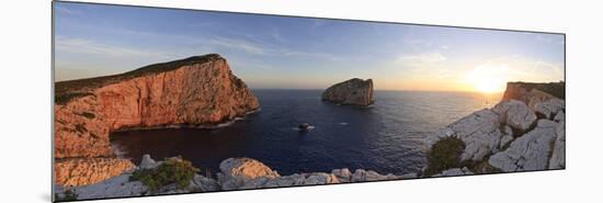 Italy, Sardinia, Sassari District, Alghero, Capo Caccia, Characteristic White Cliffs of Capo Caccia-Francesco Iacobelli-Mounted Photographic Print