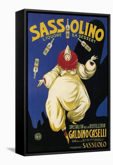 Italy - Sassolino Liquore da Dessert Promotional Poster-Lantern Press-Framed Stretched Canvas