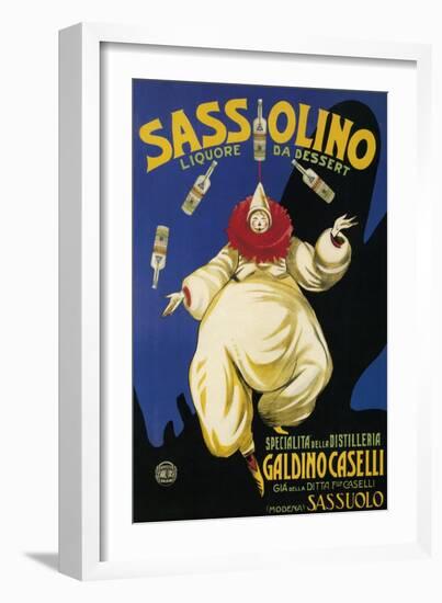 Italy - Sassolino Liquore da Dessert Promotional Poster-Lantern Press-Framed Art Print