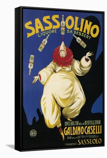 Italy - Sassolino Liquore da Dessert Promotional Poster-Lantern Press-Framed Stretched Canvas