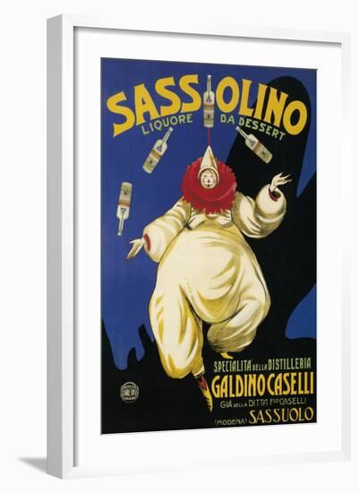 Italy - Sassolino Liquore da Dessert Promotional Poster-Lantern Press-Framed Art Print