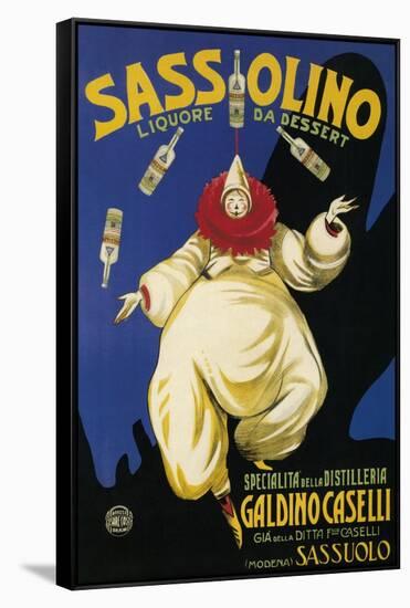 Italy - Sassolino Liquore da Dessert Promotional Poster-Lantern Press-Framed Stretched Canvas