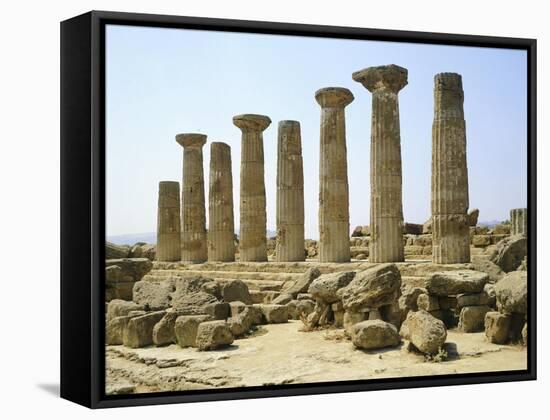 Italy, Sicily, Agrigento, Valley of the Temples, Temple of Hercules-null-Framed Stretched Canvas