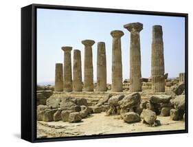 Italy, Sicily, Agrigento, Valley of the Temples, Temple of Hercules-null-Framed Stretched Canvas