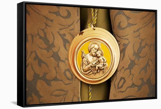 Italy, Sicily, Enna. Medallion Worn by the Respective Brotherhood During Holy Week Ceremonies.-Ken Scicluna-Framed Stretched Canvas