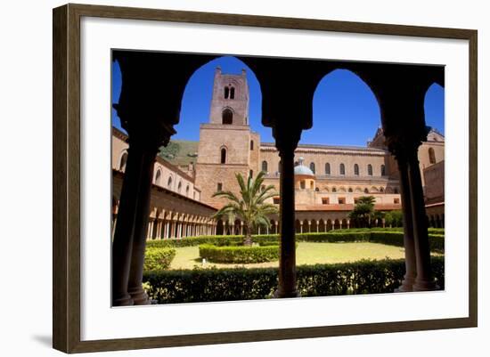 Italy, Sicily, Monreale. the Cathedral Form under the Monastery Arches.-Ken Scicluna-Framed Photographic Print