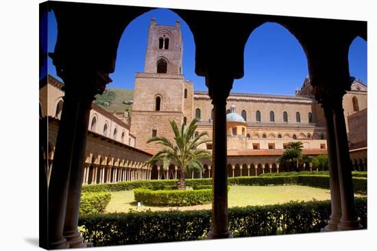 Italy, Sicily, Monreale. the Cathedral Form under the Monastery Arches.-Ken Scicluna-Stretched Canvas