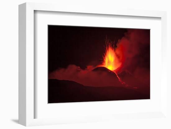 Italy, Sicily, Mt. Etna, Strombolian Activity-Salvo Orlando-Framed Photographic Print