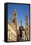 Italy, Sicily, Palermo. Detail of Statue in Front of the Cathedral.-Ken Scicluna-Framed Stretched Canvas