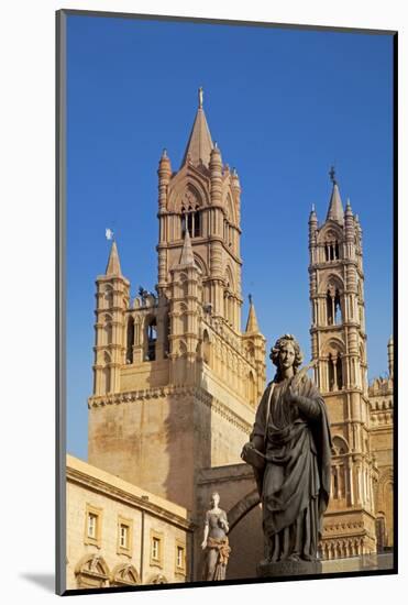 Italy, Sicily, Palermo. Detail of Statue in Front of the Cathedral.-Ken Scicluna-Mounted Photographic Print