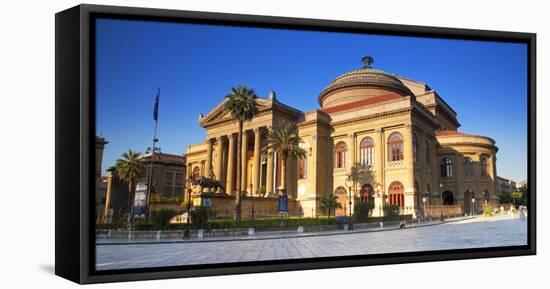 Italy, Sicily, Palermo. Teatro Massimo.-Ken Scicluna-Framed Stretched Canvas