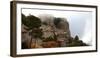 Italy, Sicily, province of Trapani, Erice, Norman castle, rock, fog, early morning-Ralf Adler-Framed Photographic Print