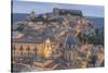 Italy, Sicily, Ragusa, Looking down on Ragusa Ibla at Dusk-Rob Tilley-Stretched Canvas