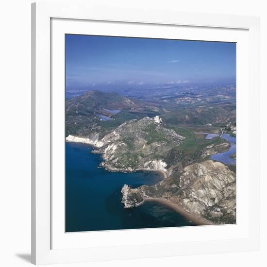 Italy, Sicily Region, Palma Di Montechiaro, Castle of Montechiaro, Aerial View-null-Framed Giclee Print