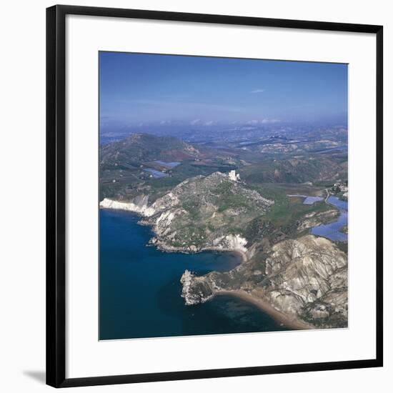 Italy, Sicily Region, Palma Di Montechiaro, Castle of Montechiaro, Aerial View-null-Framed Giclee Print