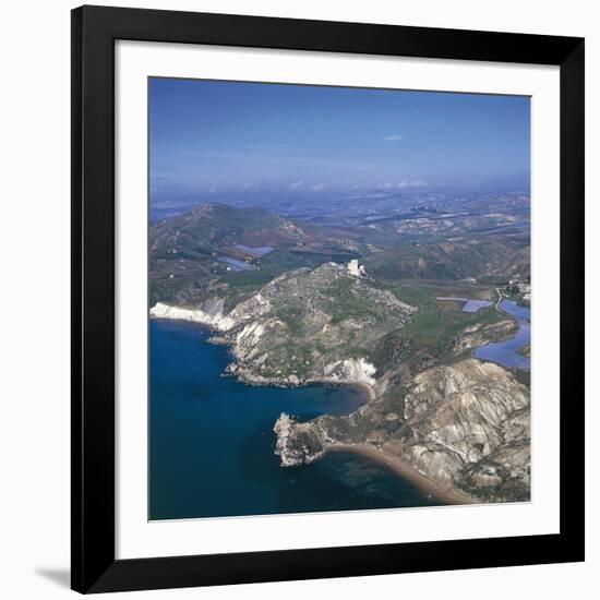 Italy, Sicily Region, Palma Di Montechiaro, Castle of Montechiaro, Aerial View-null-Framed Giclee Print