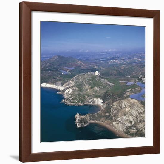 Italy, Sicily Region, Palma Di Montechiaro, Castle of Montechiaro, Aerial View-null-Framed Giclee Print