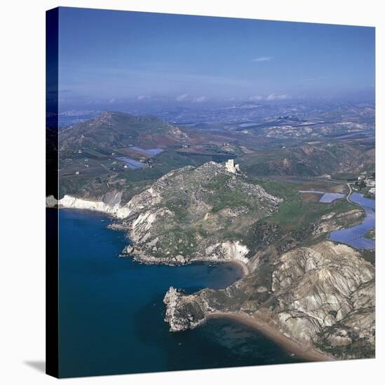 Italy, Sicily Region, Palma Di Montechiaro, Castle of Montechiaro, Aerial View-null-Stretched Canvas